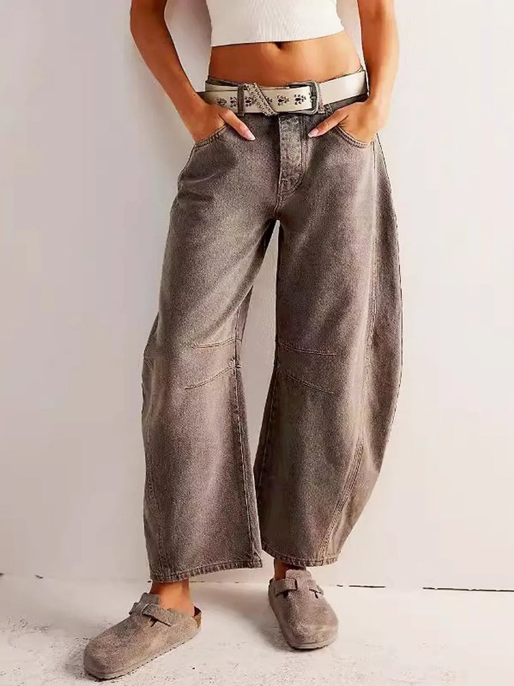 VALENCIA | ボールドレオパードワイドレッグジーンズ